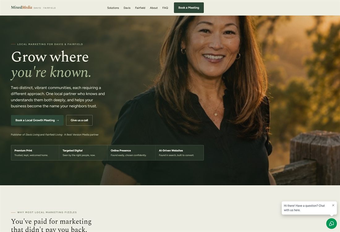 The MixedMedia website homepage, built by FirstPeak Studio