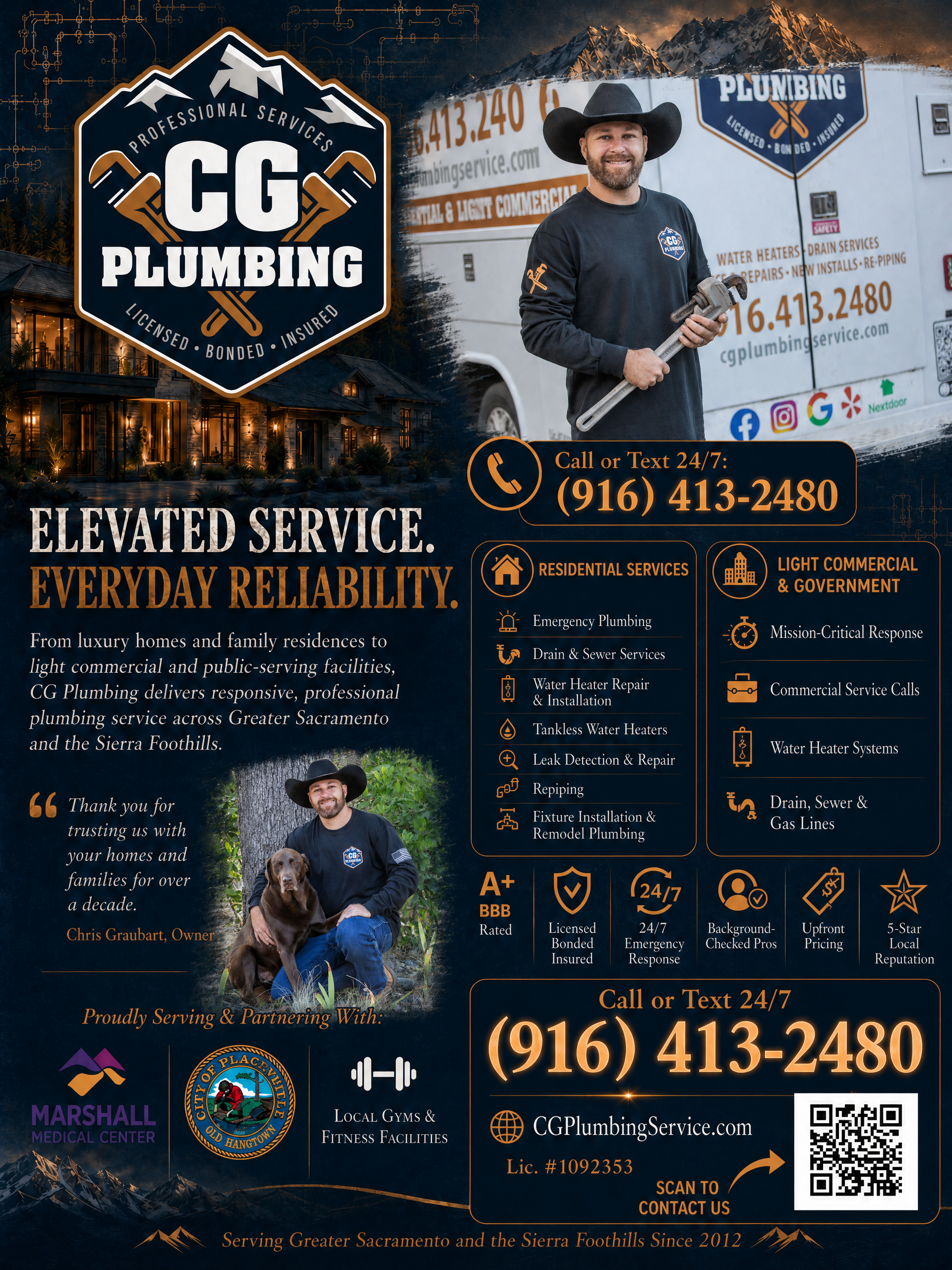 CG Plumbing full-page print ad