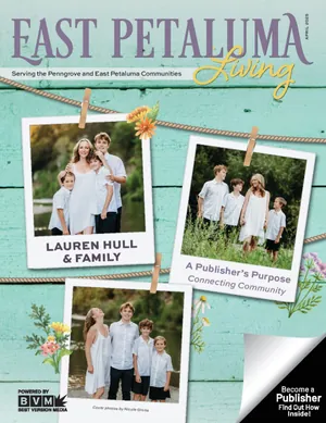 A Petaluma community magazine cover from the network