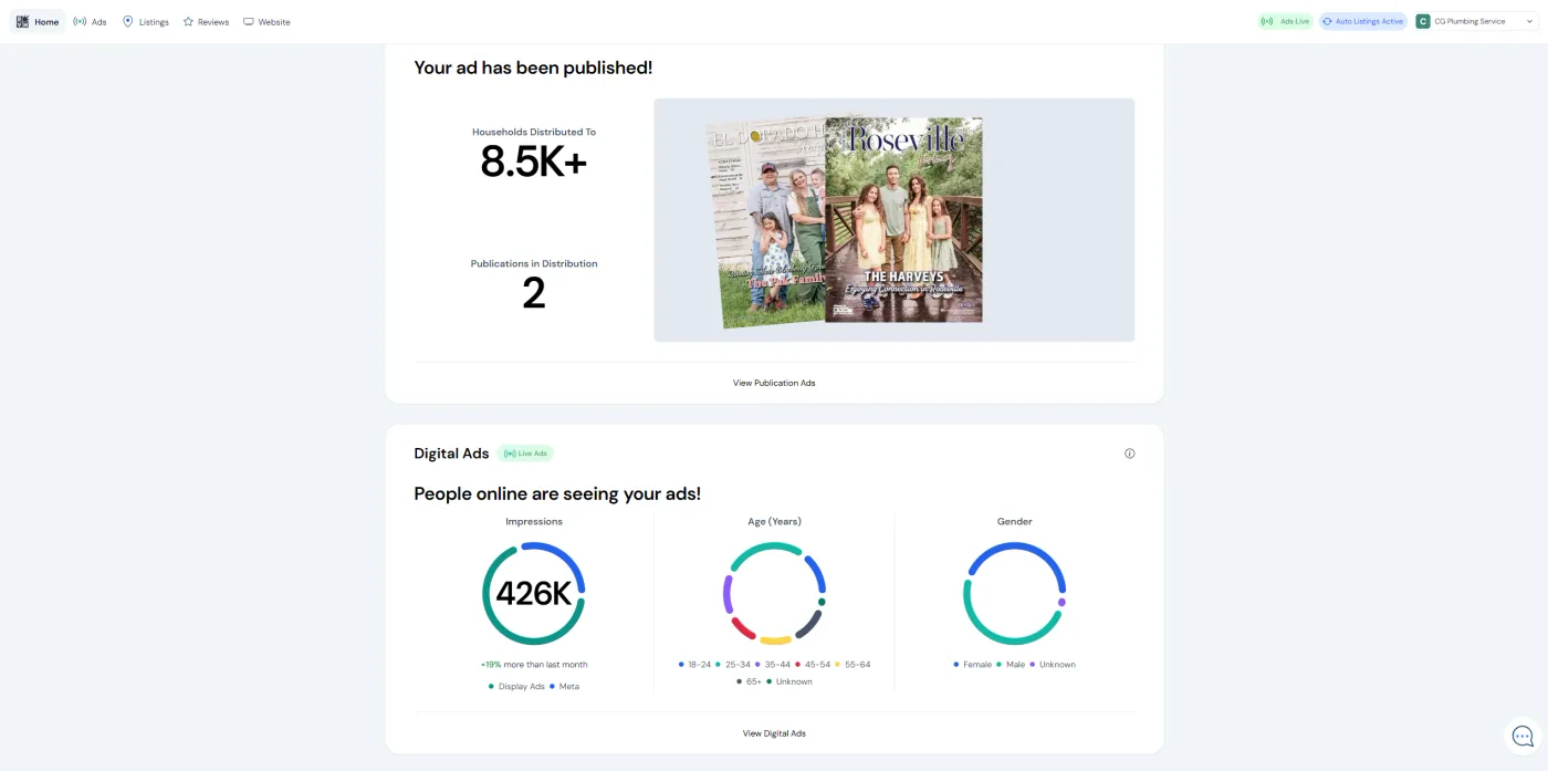 A live campaign reporting dashboard shown in plain numbers