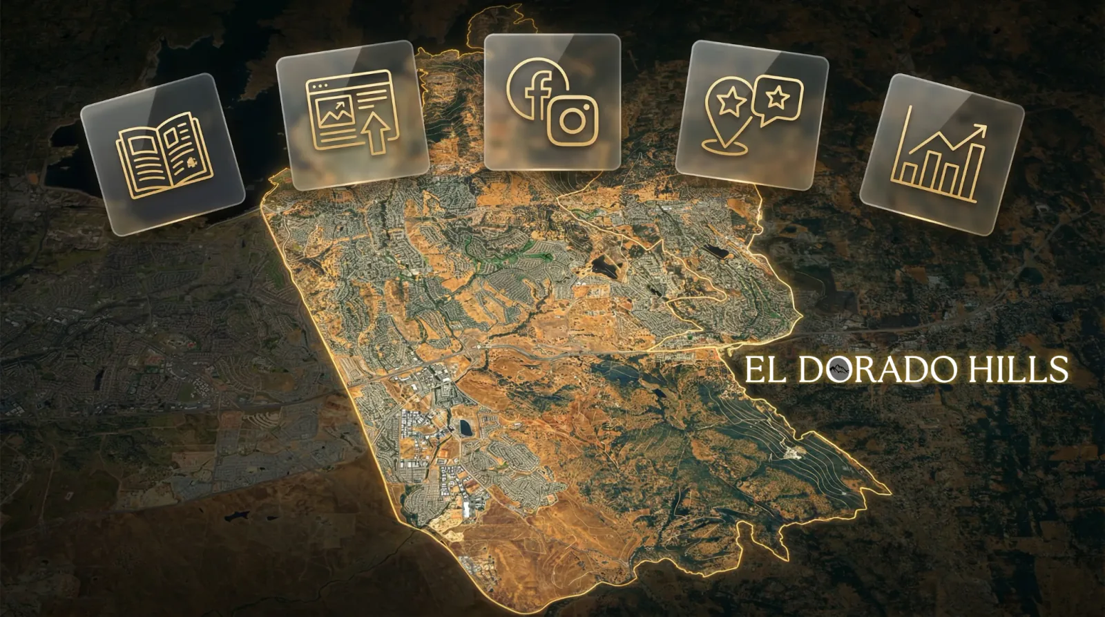 A geo-targeting map drawing a tight boundary around the communities in a media buy